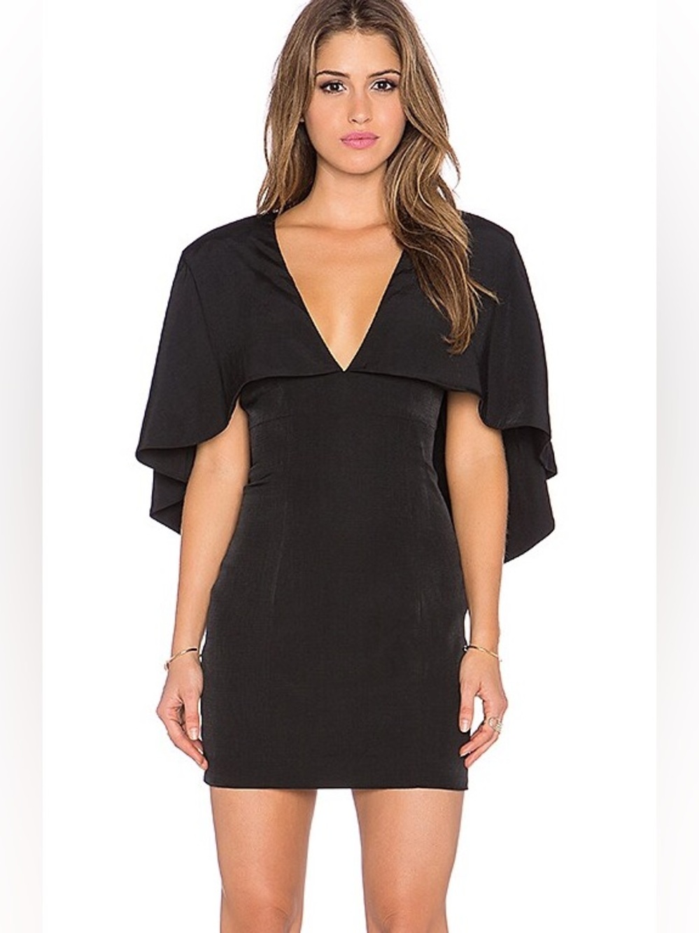 THE JETSET DIARIES Sahara Cape Mini Dress Black